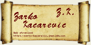 Žarko Kačarević vizit kartica